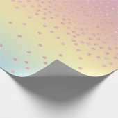 Elegant roos goud glitter confetti stippen gradiën cadeaupapier (Hoek)