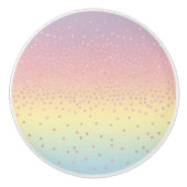 Elegant roos goud glitter confetti stippen gradiën keramische knop (Voorkant)