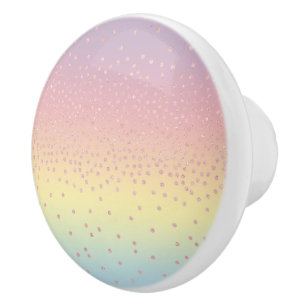 Elegant roos goud glitter confetti stippen gradiën keramische knop