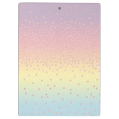 Elegant roos goud glitter confetti stippen gradiën klembord (Achterkant)