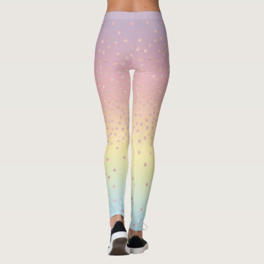 Elegant roos goud glitter confetti stippen gradiën leggings (Achterkant)