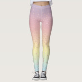 Elegant roos goud glitter confetti stippen gradiën leggings (Voorkant)