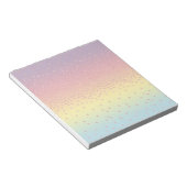 Elegant roos goud glitter confetti stippen gradiën notitieblok (Schuin)