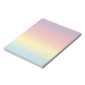 Elegant roos goud glitter confetti stippen gradiën notitieblok (Linkerzijde)