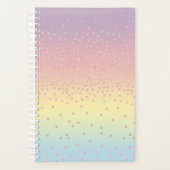 Elegant roos goud glitter confetti stippen gradiën planner (Voorkant)