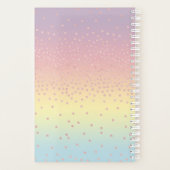 Elegant roos goud glitter confetti stippen gradiën planner (Achterkant)