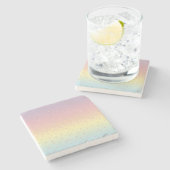 Elegant roos goud glitter confetti stippen gradiën stenen onderzetter (Zijkant)