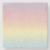 Elegant roos goud glitter confetti stippen gradiën stenen onderzetter (Voorkant)