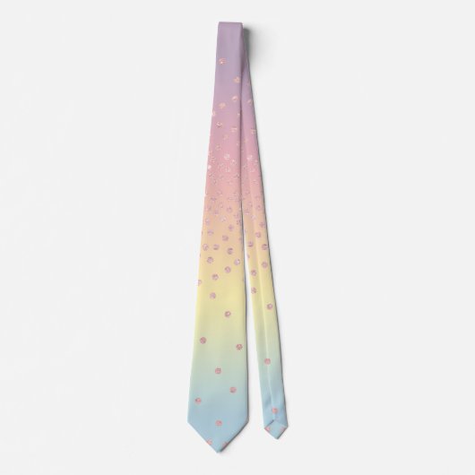 Elegant roos goud glitter confetti stippen gradiën stropdas (Voorkant)
