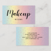 Elegant roos goud glitter confetti stippen gradiën visitekaartje (Voorkant / Achterkant)