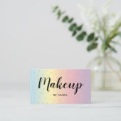 Elegant roos goud glitter confetti stippen gradiën visitekaartje (Staand voorkant)