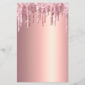 Elegant roos goud glitter druppelt make-up flyer (Achterkant)