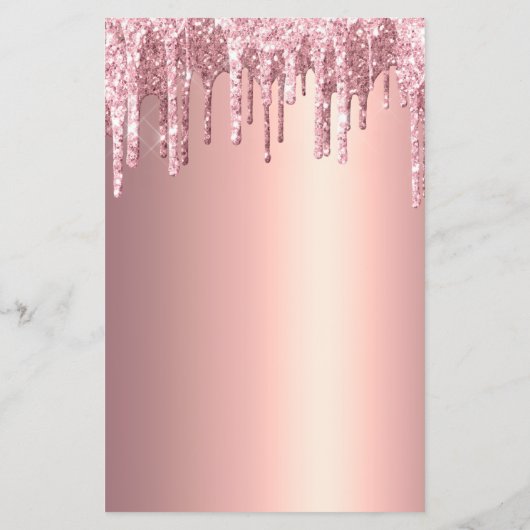 Elegant roos goud glitter druppelt make-up flyer (Achterkant)