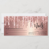 Elegant roos goud glitter druppelt nagels (Achterkant)