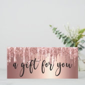 Elegant roos goud glitter druppelt nagels (Staand voorkant)