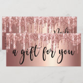 Elegant roos goud glitter druppelt nagels (Voorkant / Achterkant)