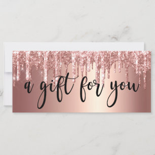 Elegant roos goud glitter druppelt nagels