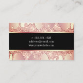 Elegant roos goud glitter druppelt nagels visitekaartje (Achterkant)