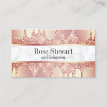 Elegant roos goud glitter druppelt nagels