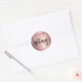 Elegant roos goud glitter druppelt notaris ronde sticker (Envelop)