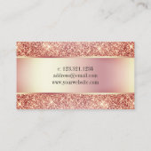 Elegant roos goud glitter druppelt notaris visitekaartje (Achterkant)
