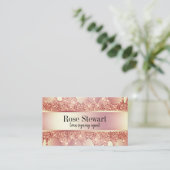 Elegant roos goud glitter druppelt notaris visitekaartje (Staand voorkant)