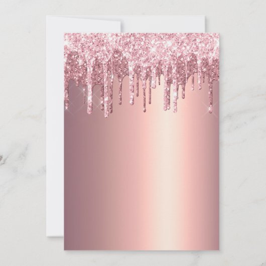 Elegant roos goud glitter druppelt vrijgezellenfee kaart (Achterkant)