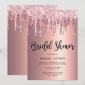 Elegant roos goud glitter druppelt vrijgezellenfee kaart (Voorkant / Achterkant)