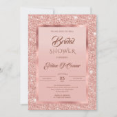 Elegant roos goud glitter en roos goud folie kaart (Voorkant)