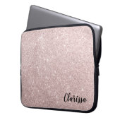 elegant roos goud glitter laptop sleeve (Voorkant Links)