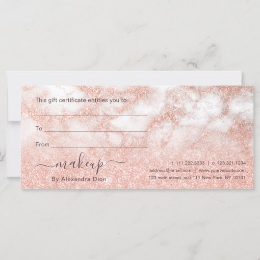 Elegant roos goud glitter make-up artiest (Achterkant)