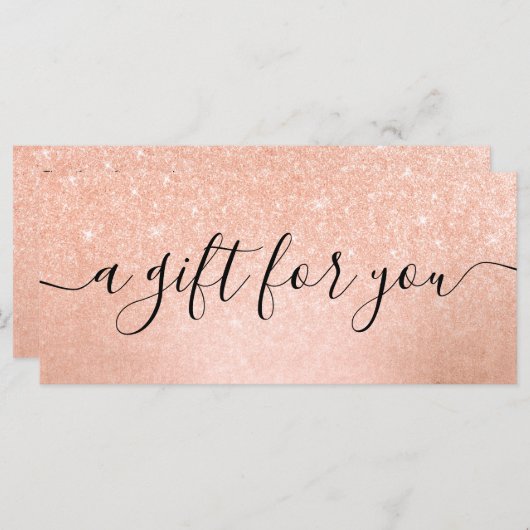 Elegant roos goud glitter make-up artiest (Voorkant / Achterkant)