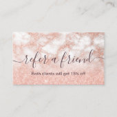 Elegant roos goud glitter make-up artiest aanbevelingskaartje (Voorkant)