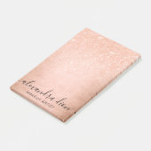 Elegant roos goud glitter make-up artiest post-it® notes (Schuin)