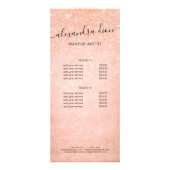 Elegant roos goud glitter make-up artiest reclamekaart (Achterkant)