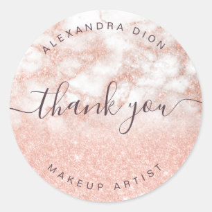 Elegant roos goud glitter make-up artiest ronde sticker