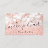 Elegant roos goud glitter make-up & haar visitekaartje (Voorkant)