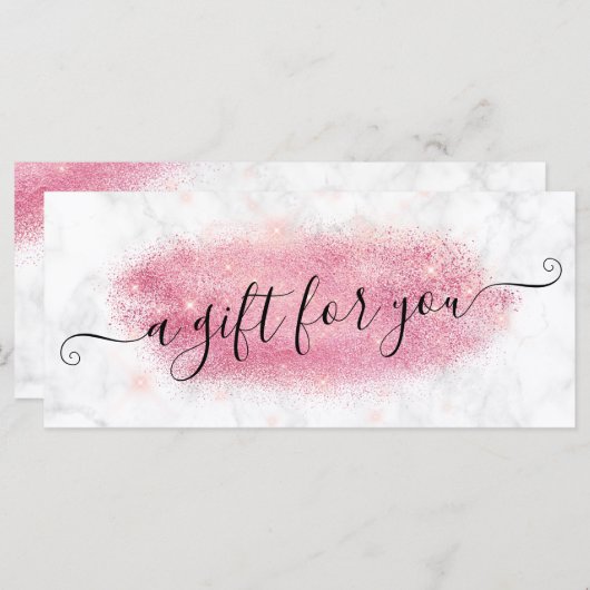 Elegant roos goud glitter marmer make-up kunstenaa (Voorkant / Achterkant)