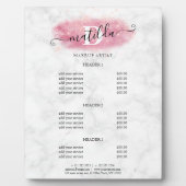 Elegant roos goud glitter marmer make-up kunstenaa fotoplaat (Voorkant)