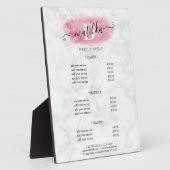 Elegant roos goud glitter marmer make-up kunstenaa fotoplaat (Zijkant)