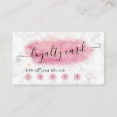 Elegant roos goud glitter marmer make-up kunstenaa klantenkaartje (Voorkant)