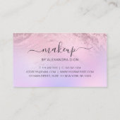 Elegant roos goud glitter marmer make-up kunstenaa klantenkaartje (Achterkant)