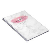 Elegant roos goud glitter marmer make-up kunstenaa notitieboek (Rechterzijde)