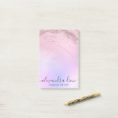 Elegant roos goud glitter marmer make-up kunstenaa post-it® notes (Op bureau)