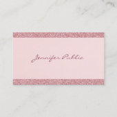 Elegant Roos Goud Glitter Modern Handgeschreven Te Visitekaartje (Voorkant)