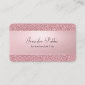 Elegant Roos Goud Glitter Modern Professioneel Visitekaartje (Voorkant)