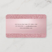 Elegant Roos Goud Glitter Modern Professioneel Visitekaartje (Achterkant)