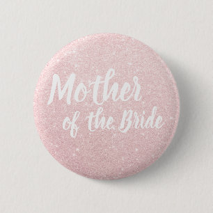 Elegant roos goud glitter moeder bruid ronde button 5,7 cm