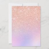 Elegant roos goud glitter ombre zestien kaart (Achterkant)