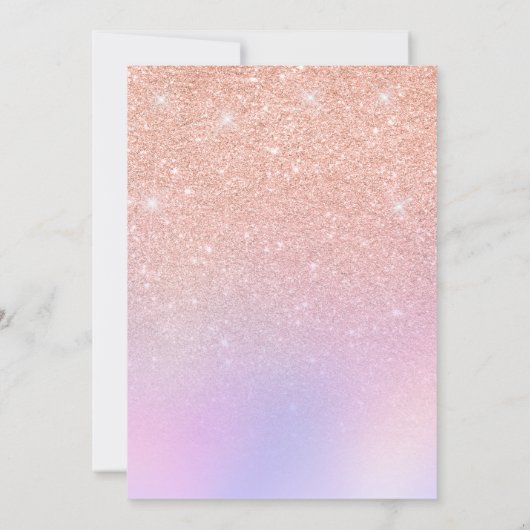 Elegant roos goud glitter ombre zestien kaart (Achterkant)